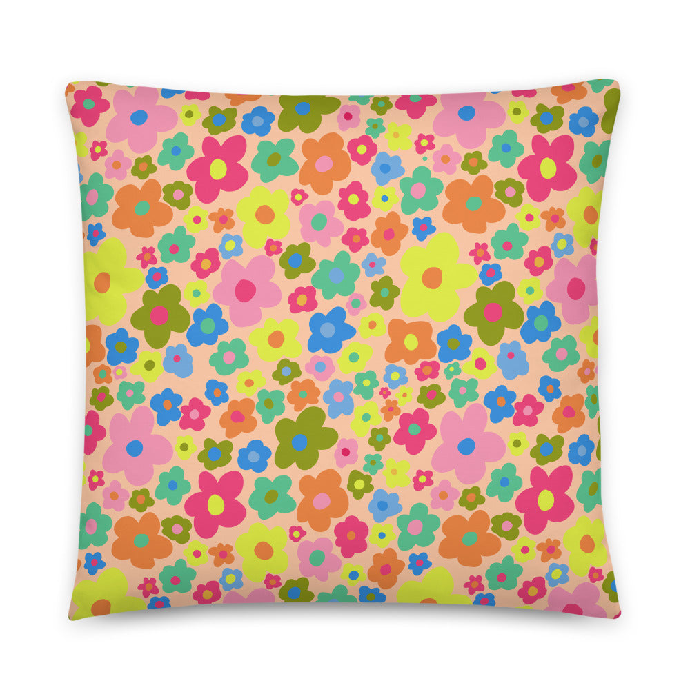 Groovy Blue and White Flower Power 18 by 18 inch Pillow Case Cover –  Relic828