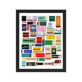 Favorite New York City Restaurant Matches Digital Framed Poster