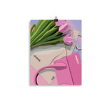 Pastel Tulips & Designer Bag Poster