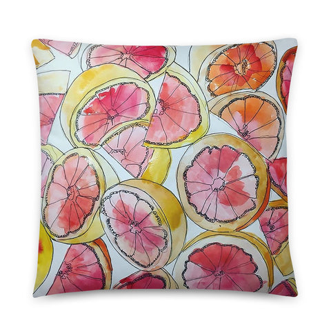 Grapefruit Watercolor Pillow