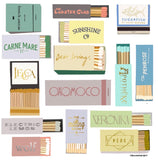 Custom Digitally Hand-Drawn Matchbook Wall Art | One-of-a-Kind Matchbook Collage Poster | Colorful Matchbook Personalized Illustration