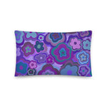 Blue and Purple Retro Flower Pillow