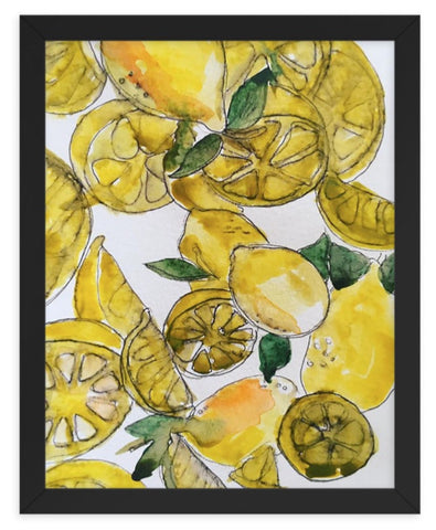 Lemon Watercolor Framed poster