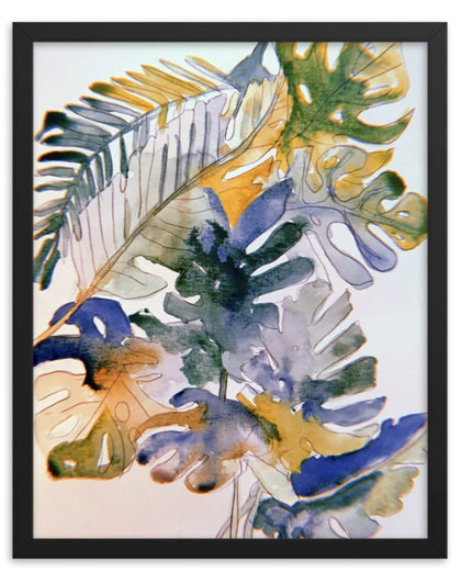 Leaves Watercolor Framed Poster