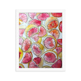 Grapefruit Watercolor Framed Art Poster