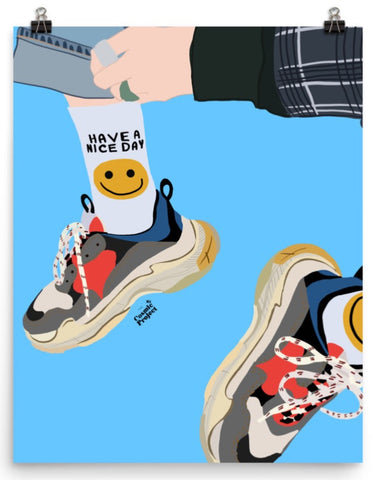 Have a nice day sneakers Poster